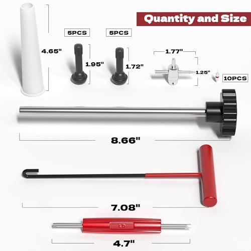 KJE Tire Valve Stem Quick Replacement Tool Kit, Tire Stem Removal Tool, Valve Stem Installation Tool, Tire Valve Stem Tool for Replacing Leaky Valves in Cars,Trucks,ATVs,etc.with TR413/TR414