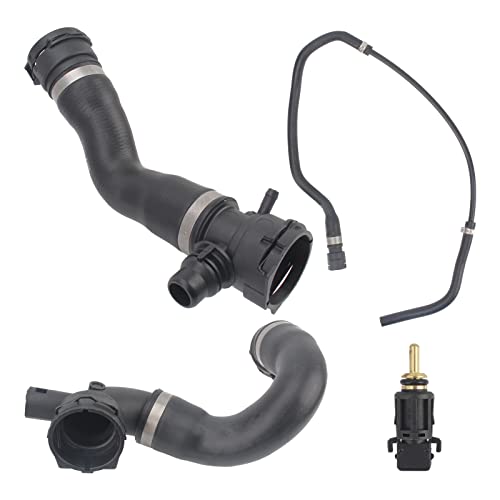 AUTOKAY Kit of 4pcs Low + Upper Radiator Coolant Hose Vent Line Hose Sensor Fits for BMW 325i 328i 330i Re#17127531581