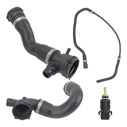 AUTOKAY Kit of 4pcs Low + Upper Radiator Coolant Hose Vent Line Hose Sensor Fits for BMW 325i 328i 330i Re#17127531581