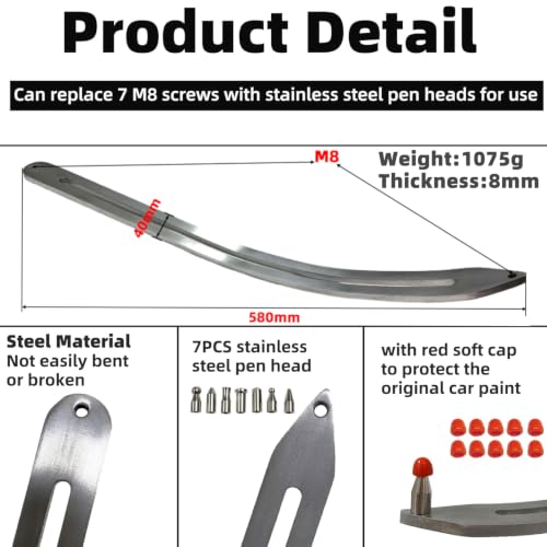 Car Dent Repair Kits,41 pcs Paintless Dent Removal Tools,Auto Body Dent Repair Tool Kit,with Big Curved Rod,Knock Down Pen with 7 Stainless Steel Pen Heads,Rubber Hammer and More.
