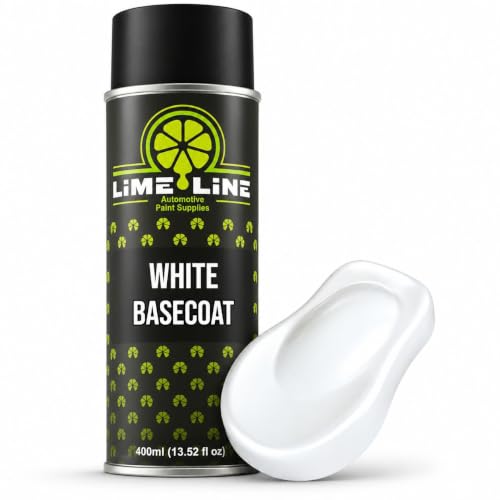 LiME LiNE Premium Automotive Basecoat Aerosol Spray Paint - Fast Drying - Custom Paint, Must Be Clearcoated (White Basecoat) - color: White Basecoat