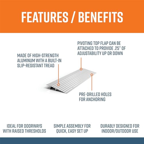 EZ-ACCESS Transitions Modular Entry Ramp, Self Supporting, Aluminum, 1.5 in - size: 1.5 Inch