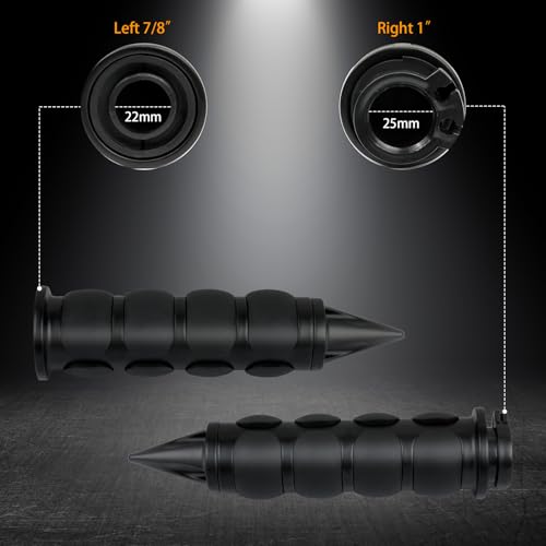 NTHREEAUTO 1" / 25mm Motorcycle Hand Grips Universal Handlebar Throttle Grip - color: Black