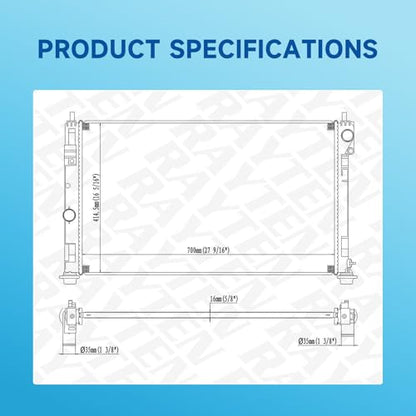 Rayten 2951 Radiator Compatible with 2011-2014 Chrysler 200 2.4L L4 3.6L V6 & 2007-2010 Cirrus 2.4L L4 3.5L V6 & 2008-2014 Dodge Avenger & 2007-2016 Jeep Compass/Patriot 2.0L 2.4L L4 - size: RAD:2951