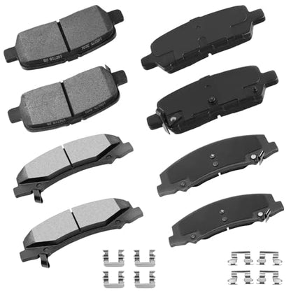cciyu D1159 D999 Brake Pads w/Hardware Front Rear Disc Brake Pad Set - size: Front[D1159] + Rear[D999]