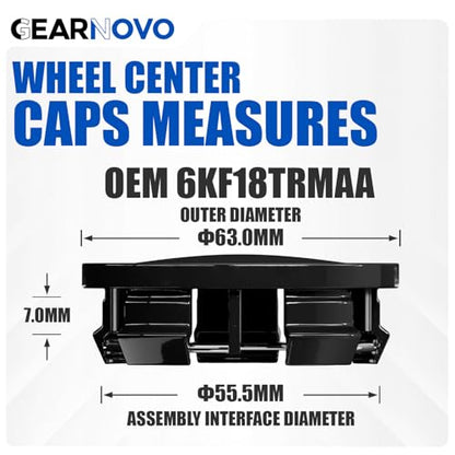 2.5Inch 63MM Wheel Center Caps for Dodge RAM 1500 Rim Hub Caps 6KF18TRMAA, Pack of 4 (Gloss Black, Outer 63MM, Inner 56MM) - color: Gloss Black, size: Outer 63MM , Inner 56MM
