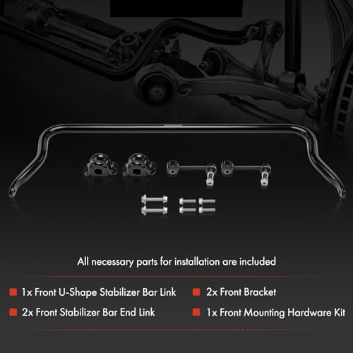 A-Premium [31.1mm] Front Suspension Stabilizer Bar Assembly Sway Bar Kit