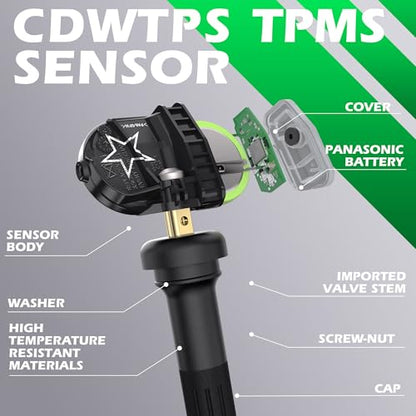 CDWTPS TPMS Sensor, Pre-Programmed Tire Pressure Monitoring Sensor - size: 13598771 one sensor