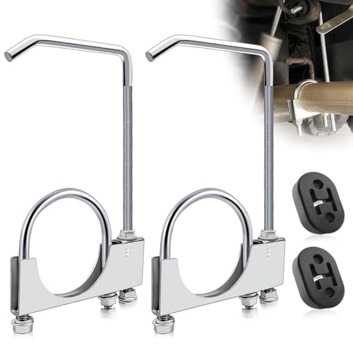 3" Universal Exhaust Clamp with Hanger,Made of Heavy-Duty Steel Clamp with Rear Muffler Hanger Exhaust Pipe,Exhaust System Hanger Car Truck Exhaust Pipe,2PCS (2Pcs 3 Inch) - size: 2Pcs 3.0Inch