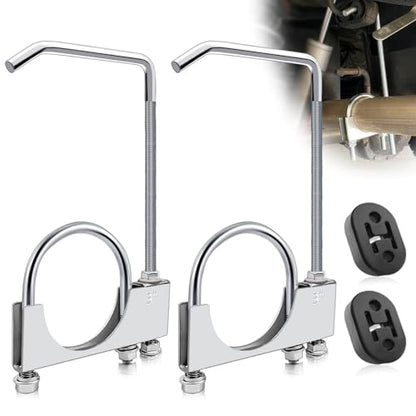 3" Universal Exhaust Clamp with Hanger,Made of Heavy-Duty Steel Clamp with Rear Muffler Hanger Exhaust Pipe,Exhaust System Hanger Car Truck Exhaust Pipe,2PCS (2Pcs 3 Inch) - size: 2Pcs 3.0Inch