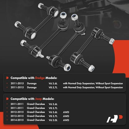 A-Premium Front & Rear Sway Bar Link Stabilizer Bar End Link Kit