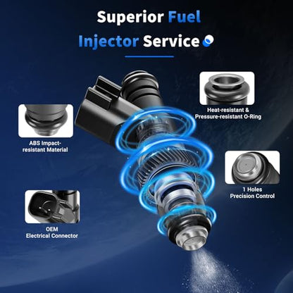 6Pcs Fuel Injectors Compatible with Ford V6 4.2L - size: FJ869