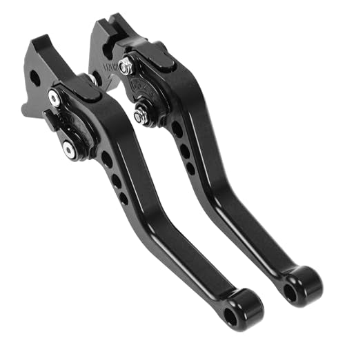Short Brake Clutch Levers for Yamaha Raptor 660 2001-2004 6 Adjustable Gears Motorcycle Handlebar Brake Lever Aluminum Alloy Black 1 Pair - color: Black