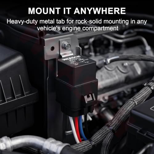 12V 40A 4-Pin SPST Waterproof Relay and 14AWG Harness Kit - size: 12V 4Pin
