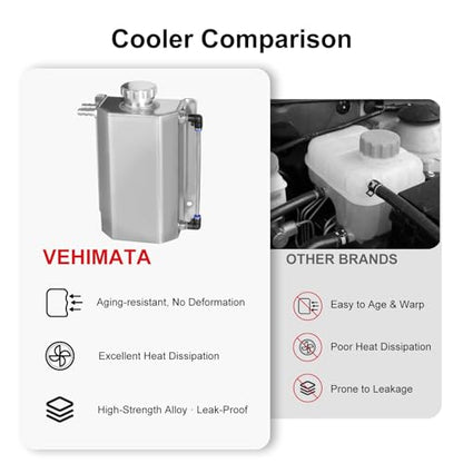 Coolant Reservoir Tank, 2L Aluminum Radiator Overflow Tank Silver - color: Silver, size: 2L