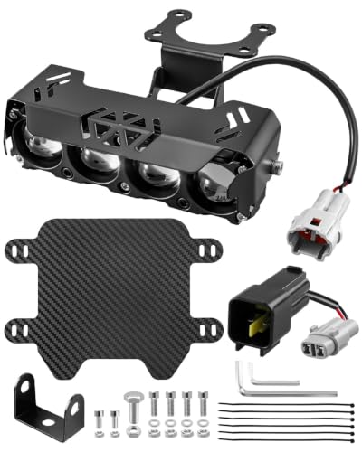 Upgrade Motorcycle Headlight Kit with Carbon Fibre Lettering Plates