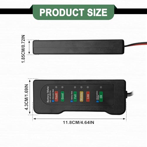 Automotive Load Tester 12V Car Battery and Alternator Tester for Automobiles Motorcycles Trucks with Digital LED Indicator for Vehicle Battery Condition and Charging System Analyzer