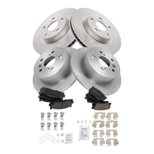 TRQ Front and Rear Ceramic Brake Pad and Rotor Set - style: BKA11184