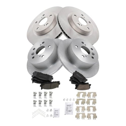 TRQ Front and Rear Ceramic Brake Pad and Rotor Set - style: BKA11184