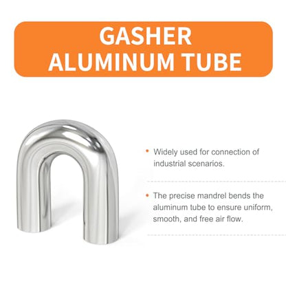 GASHER 1PCS 180 Degree Aluminum Alloy Tube Intercooler Pipe Air Intake Tube 2"OD, Leg Length 4" (100mm) - color: 180 degree, size: 2"OD (1 PC)