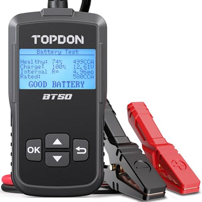 TOPDON BT50 Car Battery Tester, 12V, 100-2000 CCA Load Tester