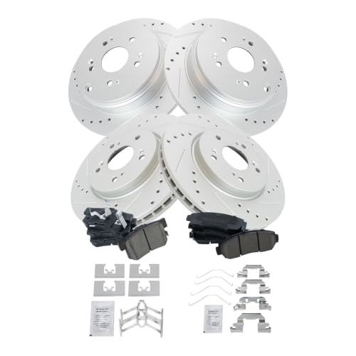 TRQ Performance Front and Rear Brake Pad and Rotor Set Ceramic Coated