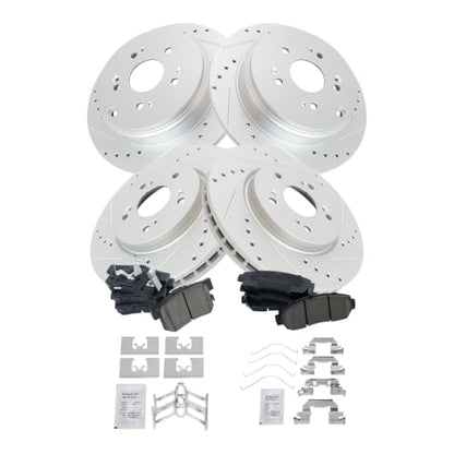TRQ Performance Front and Rear Brake Pad and Rotor Set Ceramic Coated