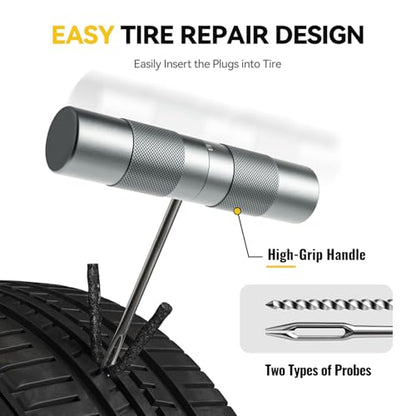 AUTOWN Compact Tire Repair Kit with Plugs for Motorcycle, Car