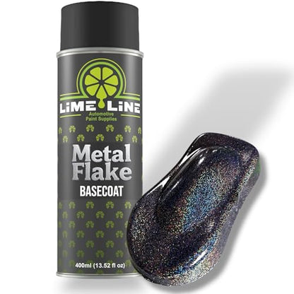 LiME LiNE Metal Flake Basecoat Automotive Grade Sparkle Spray Paint (Silver Rainbow Iridescent) - color: Silver Rainbow Iridescent
