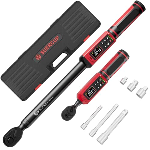 SUERCUP 3/8" 1/2" Digital Torque Wrench, 0.66-44.29Ft.Lb & 3.8-250.8Ft.Lb - size: 3/8"&1/2" 0.9-60N.m&5.1-340N.m