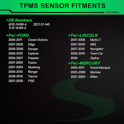 315MHZ Pre-Programmed TPMS Sensor for:-Ford Edge 2007 2008 2009 - size: 6F2Z1A189A