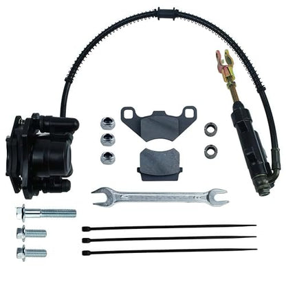 Rear Foot Brake Master Cylinder Caliper Assembly for 50cc 70cc 90cc 110cc 125cc Chinese ATV Quad Replacement for Taotao Boulder B1 Coolster 3050HD (Black) - color: Black