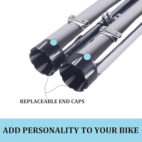 SHARKROAD 4" Slip On Mufflers for 2014-UP Indian Partial Models - color: 4" Chrome