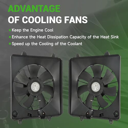 munirater 2Pack Radiator Cooling Fan Replacement for CR-V 2007-2009