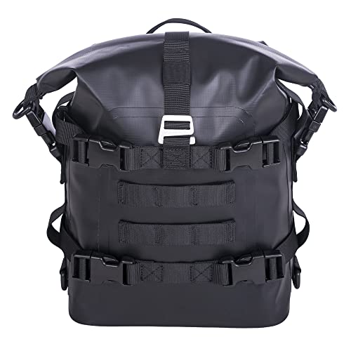 WILD HEART Waterproof Crash Bar Bags 6L/8L/15L Motorcycle Bag used as Motorcycle Luggage Sissy Bar Back Seat Saddle Rack Rear Fender Pouch Dirt Bike Gear Side Tool Bag Pack for moto ATV(8L black - color: 8L black