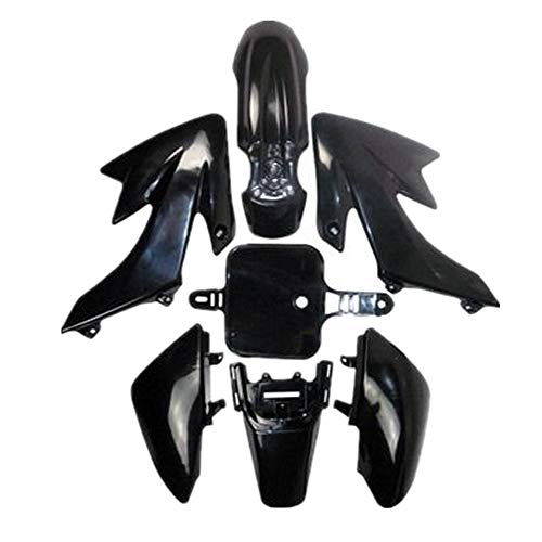 TDPRO Plastic Fairing Body Fender Kit for CRF XR XR50 CRF50 110cc 125cc Pit Dirt Bike (Black) - color: Black