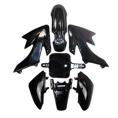 TDPRO Plastic Fairing Body Fender Kit for CRF XR XR50 CRF50 110cc 125cc Pit Dirt Bike (Black) - color: Black
