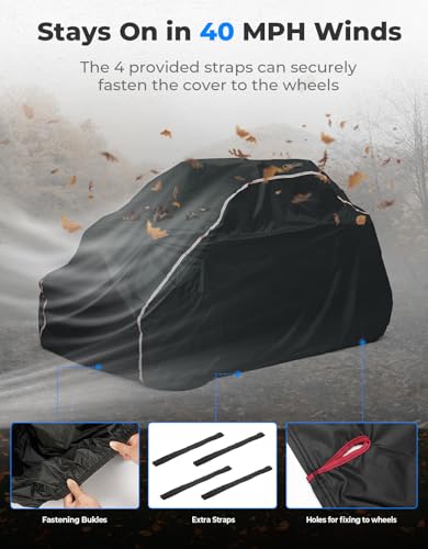KEMIMOTO UTV Cover 2 Seater All-Weather Protection, Compatible with Polaris Ranger XP 1000,Mule,Pioneer,Wolverine,CFMOTO UForce, Ranger Cover 2-3 Seater PU Oxford Cloth Windproof Medium Size - size: Medium