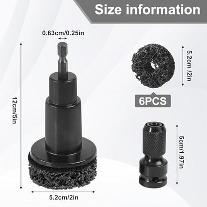 Wheel Hub Resurfacing & Stud Cleaning Kit, Quick Rust Removal Tool for Lug Nuts & Brake Rotors, Fits 1/2" Wrenches/Electric Drills, 8 Pcs Included, Automotive Tool for Cars & Trucks