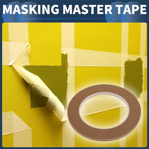 Masking Tape, 0.2 Inches x 32.8 Yards DIY Car Auto Paint Painters Tape Brown, 1 Pc - color: Brown, size: 0.2 Inches x 32.8 Yards