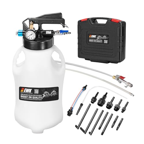 EWK 10L Pneumatic Transmission Fluid Pump, Extract & Refill System with 14 Universal Adapters, Heavy-Duty Fluid Evacuator for Clean, Efficient ATF Service, Ideal for DIY Owners, Technicians - size: 10L