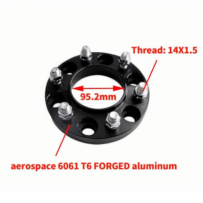 4pcs 1" 6x5.5 Hub Centric Wheel Spacers 6X139.7 95.2mm Bore 14X1.5 Studs Copatible for Toyota Tacoma 2024-2026, 2022-2026 Tundra,2023-2026 Sequoia,2021-2026 LX600,2023-2026 GX550 Black
