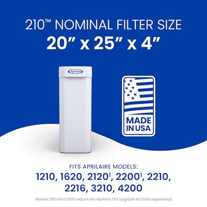 Genuine AprilAire 210 Replacement Filter for AprilAire Whole-House Air Purifiers - MERV 11, Clean Air & Dust, 20x25x4 Air Filter (Pack of 1)