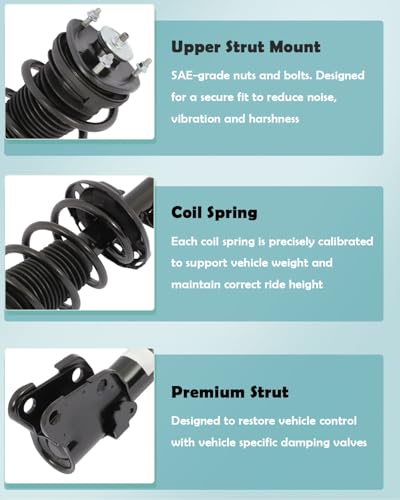 SCITOO Front Complete Struts Rear Shock Absorbers 2009-2015 for Honda Pilot