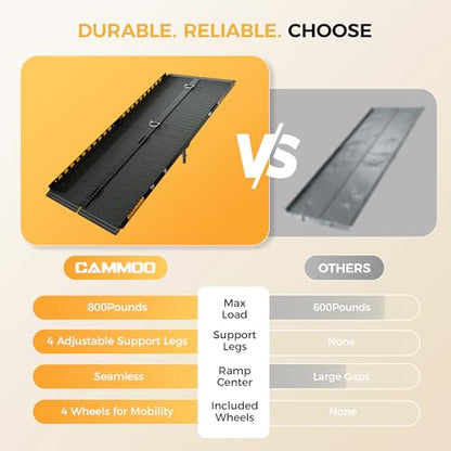 CAMMOO 6 FT Aluminum Wheelchair Ramp with 800 LBS Load Capacity, Portable Folding ramps for wheelchairs - size: 6 FT
