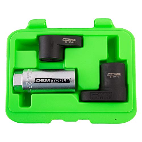 OEMTOOLS 37110 Oxygen Sensor Socket Set, 3 Piece O2 Sensor Wrench Kit with Case, 22mm O2 Sensor Socket Tools for 3/8 Drive and 1/2 Drive Sensor Remover And Installer, Oxygen Sensor Wrench - style: O2 Socket Set
