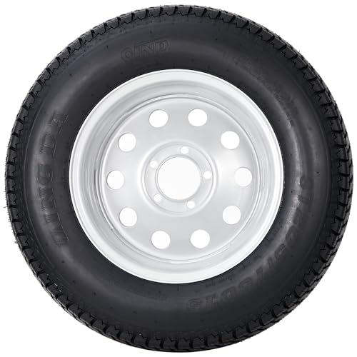 GarveeTech 2PCS ST205/75D15 Trailer Tire with 8 Inch Rims, 2 Pack ST205 75D15 Tires 5 Lug on 4.5 Inch, Center Bore 3.3", 6PR, Muti Function Lawn Mower & Tractor Turf & Boat Tire - size: ST205/75D15, style: 5 lug