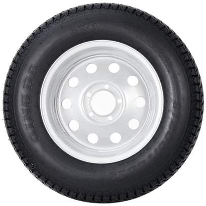 GarveeTech 2PCS ST205/75D15 Trailer Tire with 8 Inch Rims, 2 Pack ST205 75D15 Tires 5 Lug on 4.5 Inch, Center Bore 3.3", 6PR, Muti Function Lawn Mower & Tractor Turf & Boat Tire - size: ST205/75D15, style: 5 lug
