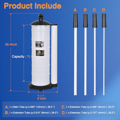 GOOACC Oil Extractor Pump for Oil Change 7L Manual Vacuum Fluid Extractor - size: 7L Manual