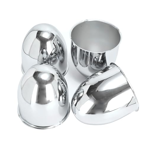 4Pcs 4.25" OD 4.72" H Pointed Top Trailer Wheel Center Caps for Rim - color: Chrome, size: 4.25" OD 4.72" H